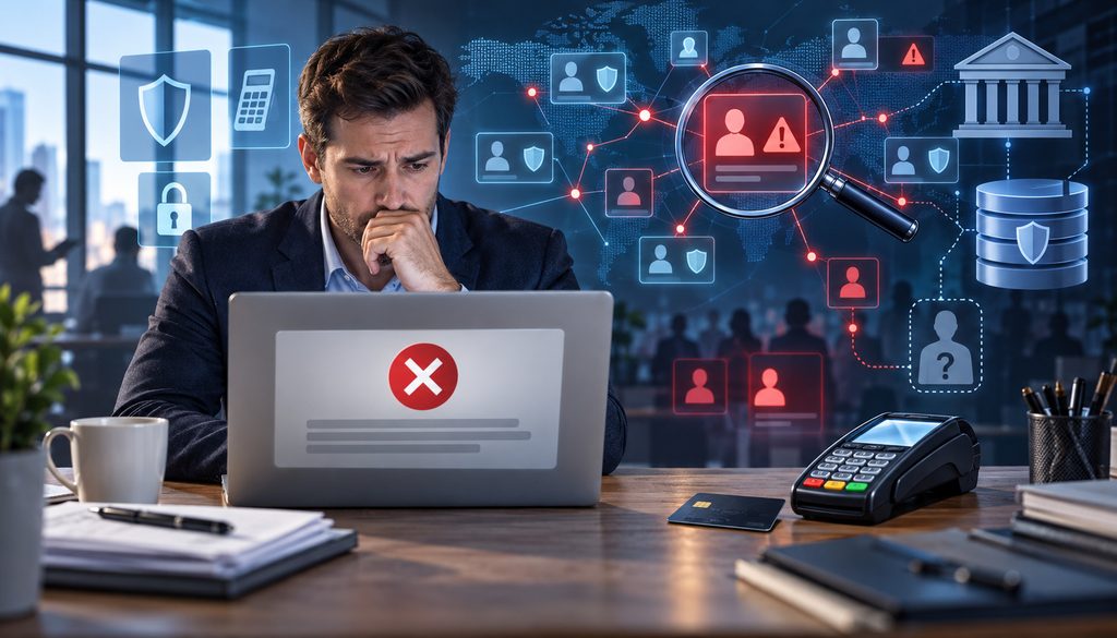 Merchant reviewing MATCH reporting risk after payment account termination